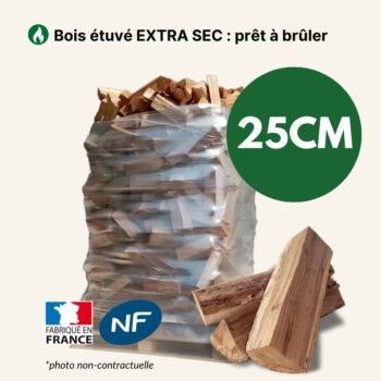 Bois de chauffage 25 cm ballot sur palette 2 m³ Extra Sec – 2,6 stères