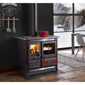Cuisinière à bois Rosa L 5.0 Steel - Nean 9.5kW