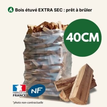Bois de chauffage 40 cm ballot sur palette 2 m³ Extra Sec – 1,85 stère