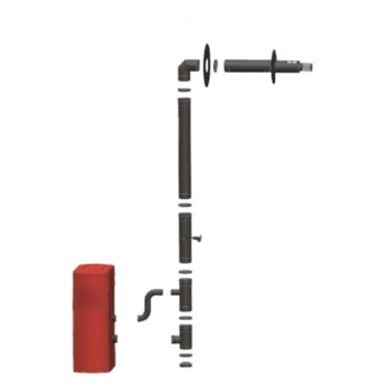 Kit Ventouse Universel Ø 80/130 Complet (Sortie Façade) Poêle à Granulés Raccordement Derrière