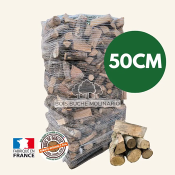 Bois de chauffage Molinario – 50 cm sec sur palette 2 m³ – 1,62 stère
