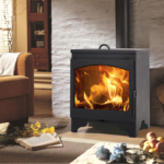 POÊLE À BOIS OSLO - PANADERO 8 KW - INSPIRATION SCANDINAVE - AVEC FOUR CHAUFFE-PLATS