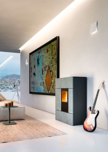 Poêle à granulés canalisable MCZ Stream Comfort Air 12 UP Puissance 11.9kW Sortie Fumée Supérieure