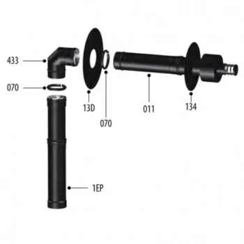 Kit conduit concentrique ⌀ 80 / 125 (raccordement supérieur)