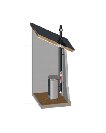 KIT VERTICAL SORTIE ZONE 1 OU 2 - CONDUIT POUR POÊLE À GRANULÉS
