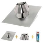 Kit d'abergement toiture plat - Solin d'étanchéité en inox diamètre 150
