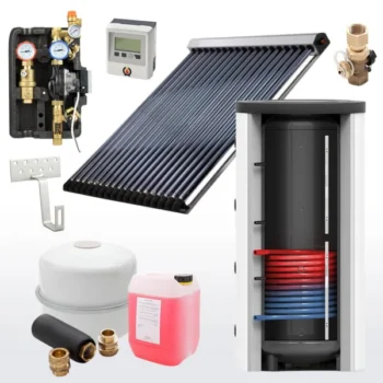 Ensemble solaire thermique de 15 m² Réservoir tampon de 800l avec échangeur de chaleur solaire
