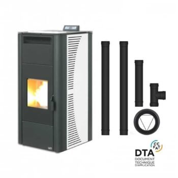 Pack poêle à granulés hydro Rondinara + Kit d'installation sortie arrière 19kW